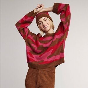 Yummy Sweater Co. Camo Boho Hippie Crewneck Sweater Size Medium